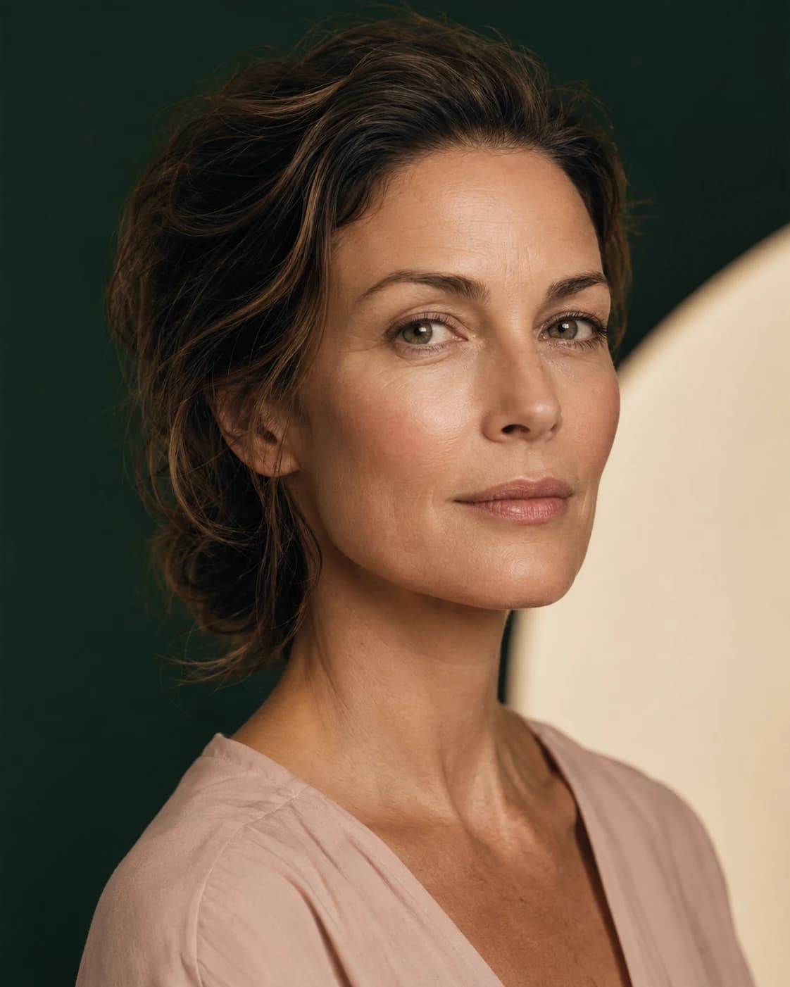 Portret natural al unei femei adulte, cu accent pe regiunea pleoapelor